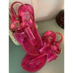 Gymboree GIRLS jelly sandals fuchsia pink size 11/12 EUC